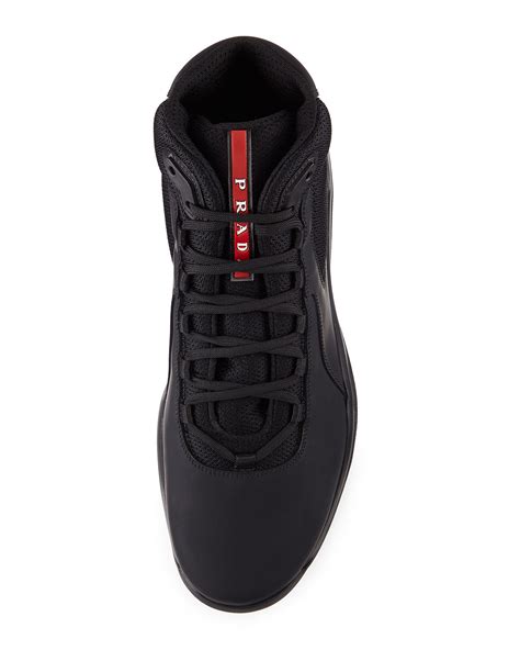 prada americas cup sneaker black|high top Prada America's Cup.